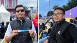 Suporter PSGC Ciamis antusias menyaksikan laga kandang Perdana kontra Sumsel United