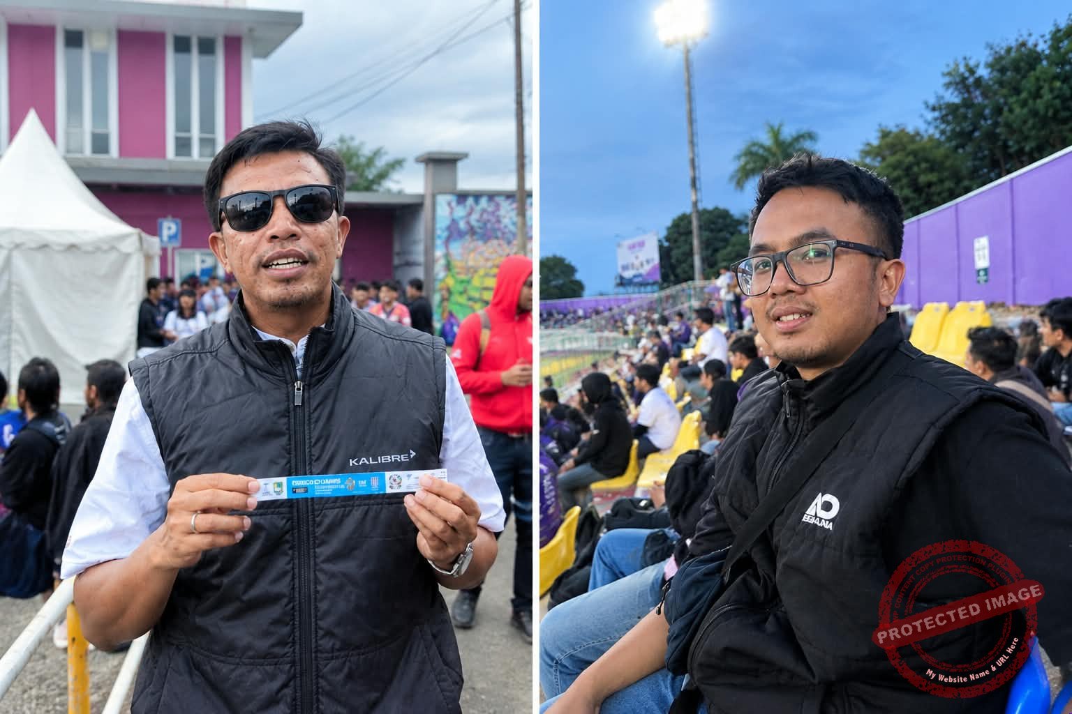 Suporter PSGC Ciamis antusias menyaksikan laga kandang Perdana kontra Sumsel United