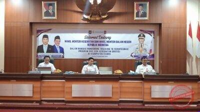 Wakil Menteri Kesehatan (Wamenkes) dr. Benjamin Paulus Octavianus menghadiri kegiatan Monitoring Tracking Tuberculosis (TB) terintegrasi program Cek Kesehatan Gratis (CKG) di Aula Setda Ciamis. (Dok, foto. Kondusif.com)