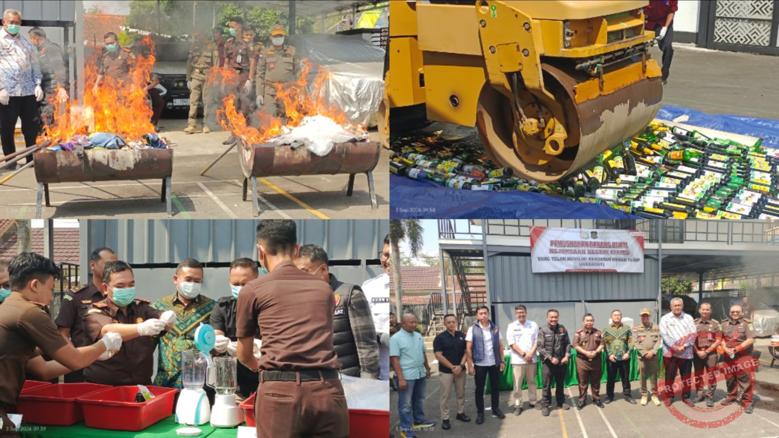 Pemusnah barang bukti perkara tindak pidana umum Februari- Agustus 2026 di Kejaksaan Negeri Kabupaten Ciamis, Kamis (3/9/2026).
