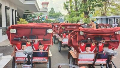 Bantuan becak listrik Presiden Prabowo Subianto untuk warga Kabupaten Ciamis. (Dok, foto. Kondusif.com)