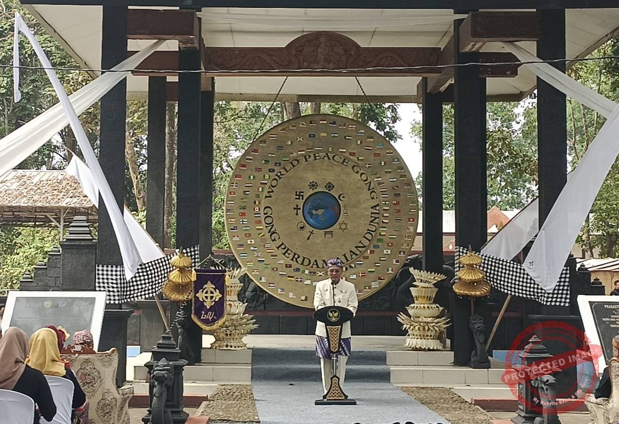 Bupati Ciamis, Herdiat Sunarya sambutan di Milangkala ke-17 Gong Perdamaian