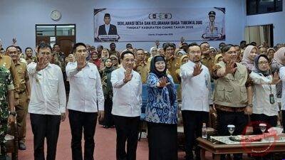 Wakil Menteri Kesehatan dr. Benjamin Paulus Octavianus saat kegiatan Monitoring Tracking Tuberculosis (TB) terintegrasi Program Cek Kesehatan Gratis (CKG) di Aula Setda Ciamis.