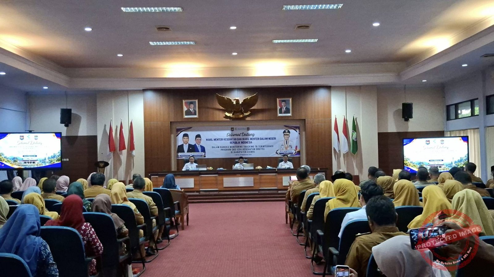 kegiatan monitoring dan tracking Tuberkulosis (TB) terintegrasi Program CKG di Aula Setda Ciamis, Senin (21/9/2026).