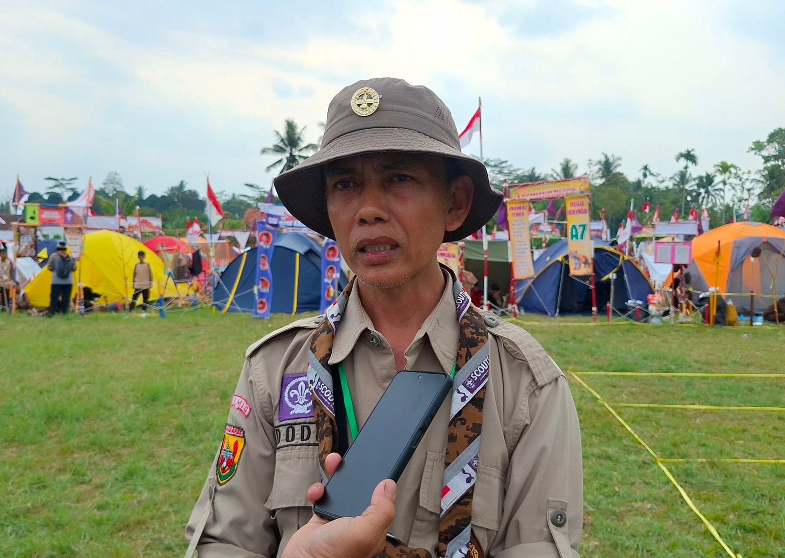 Foto: Dodo S.Pd Ketua Kwaran Gerakan Pramuka Kecamatan Cikoneng