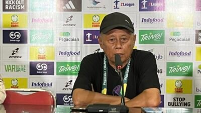 Pelatih PSGC Ciamis, Heri Kiswanto saat konferensi pers usai laga menghadapi PSIS Semarang. (Dok, foto. Kondusif.com)